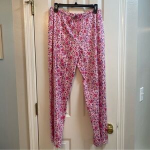 Delicates Pink and Blue Floral Medium Pajama Pants